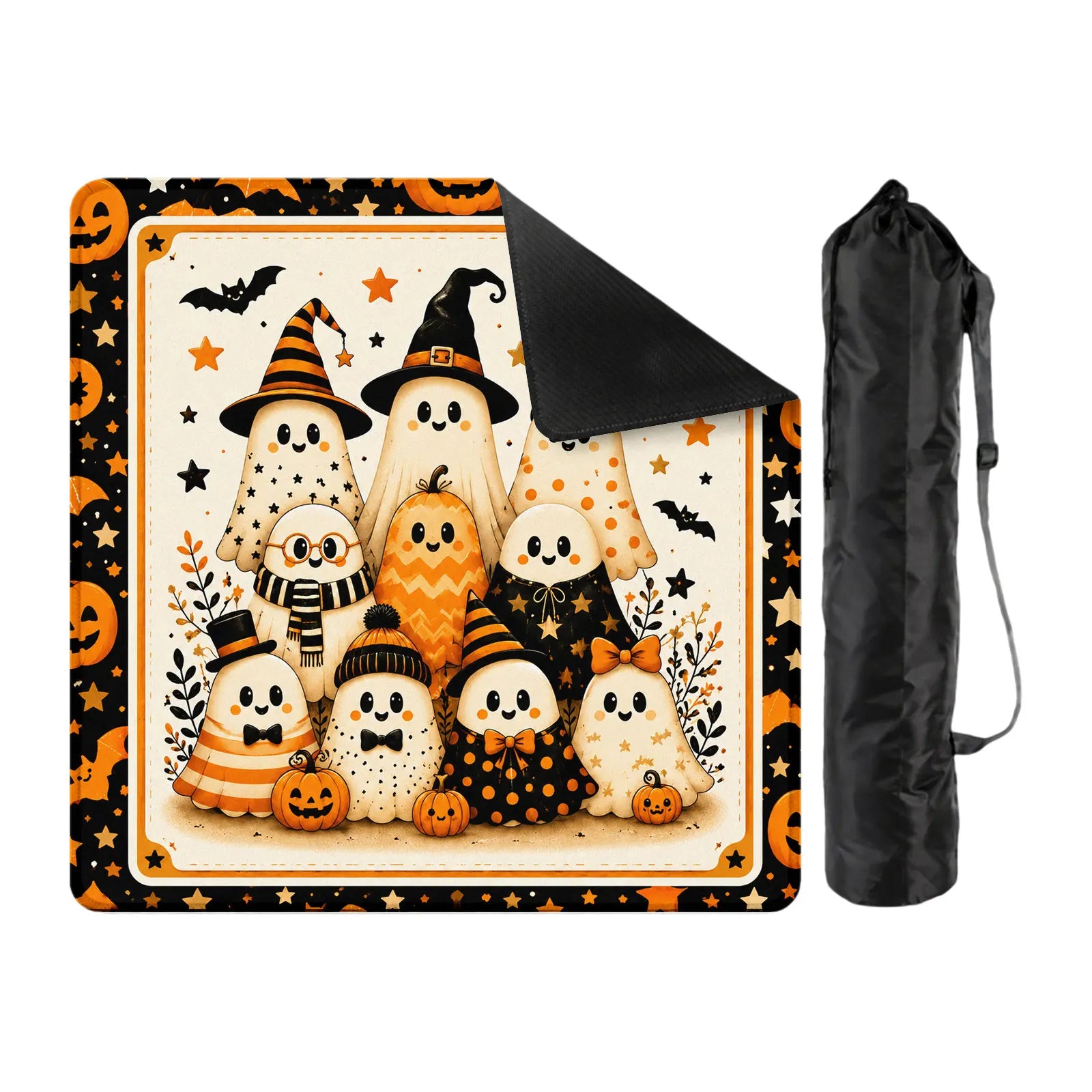 Halloween Pumpkin Ghost Elements Decorative Table Pad for Mahjong Party Home Table Placemat Foldable Durable Multipropose Mat Qme A One Size