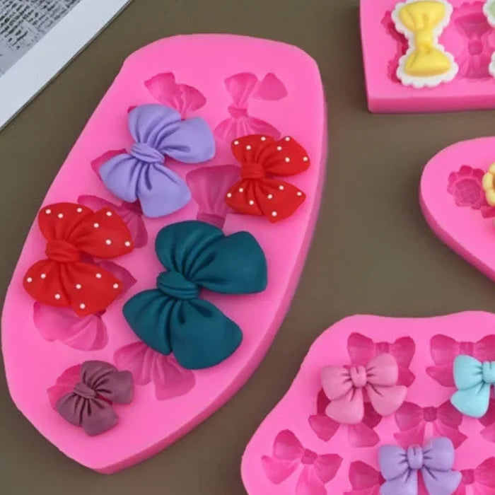 Cute Cartoon Silicone Molds DIY Flowers Bow Bee Fondant Cupcake Cake Qme