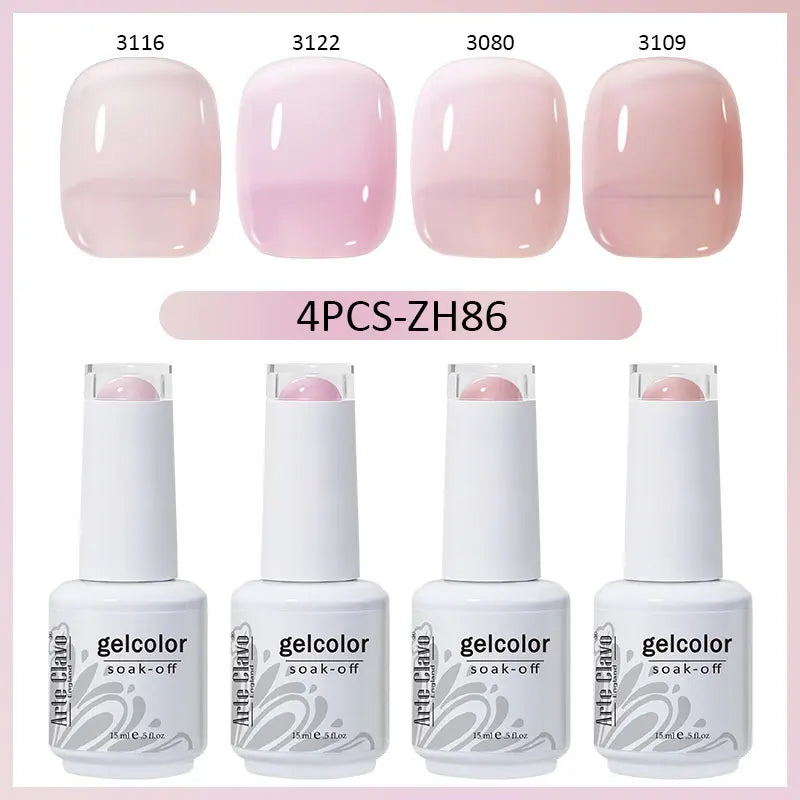Arte Clavo 4 6 8 Gel Nail Polish Art Soak Off UV Colorful Semi