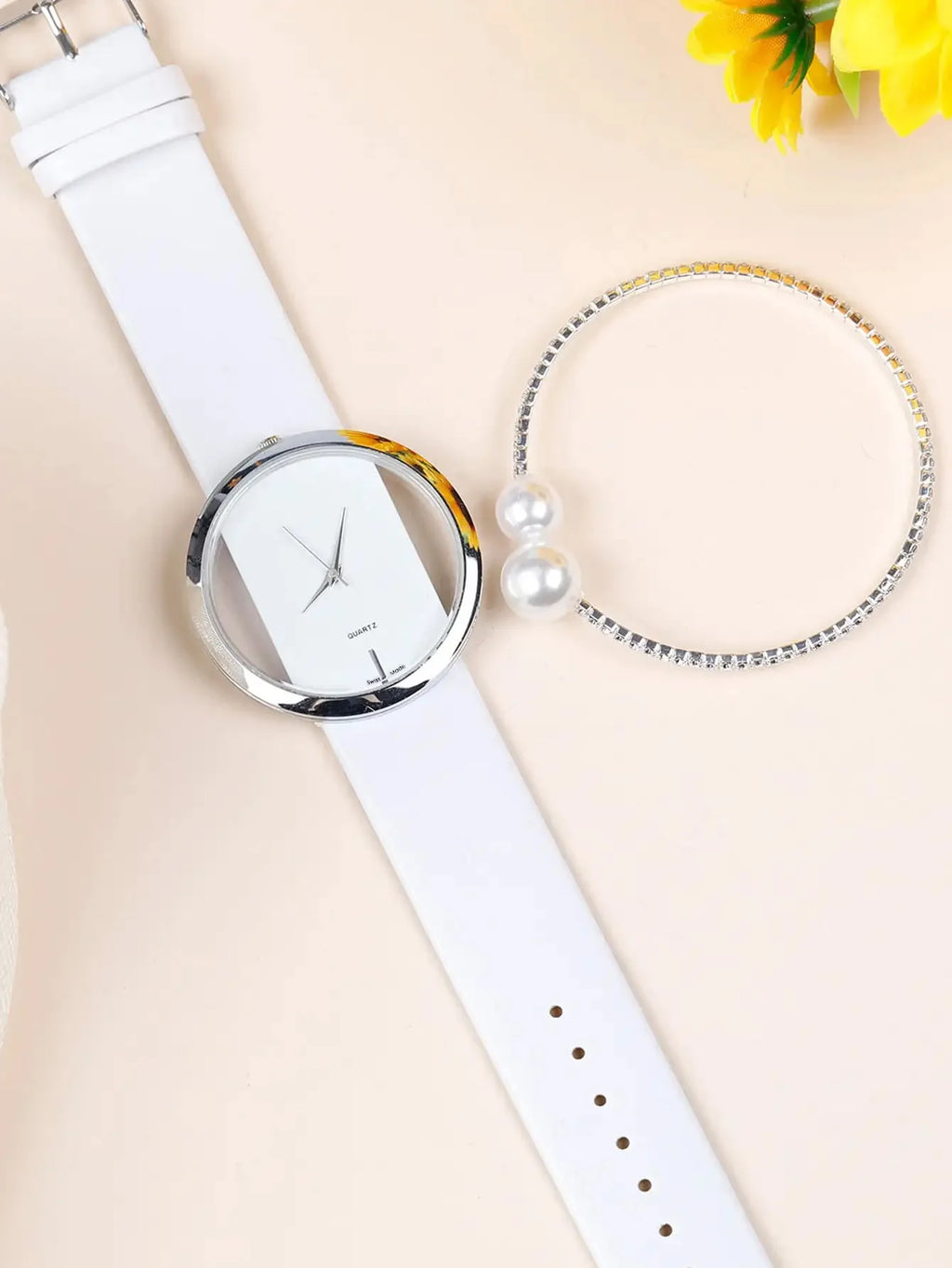 2pcs Set Luxury Women Bracelet Quartz Watches For Women Leather Watch Ladies Sports Dress Wrist Watch Clock Relogio Feminino Qme