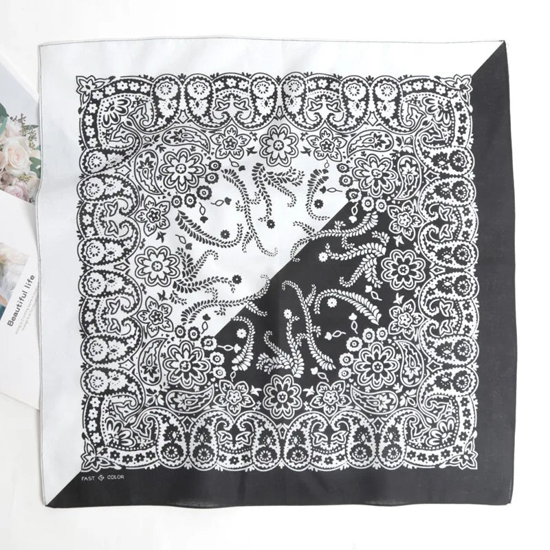 Unisex Hip Hop Women Men Bandana Scarf Punk Square Bandanas Headwear Qme A5 55-55cm