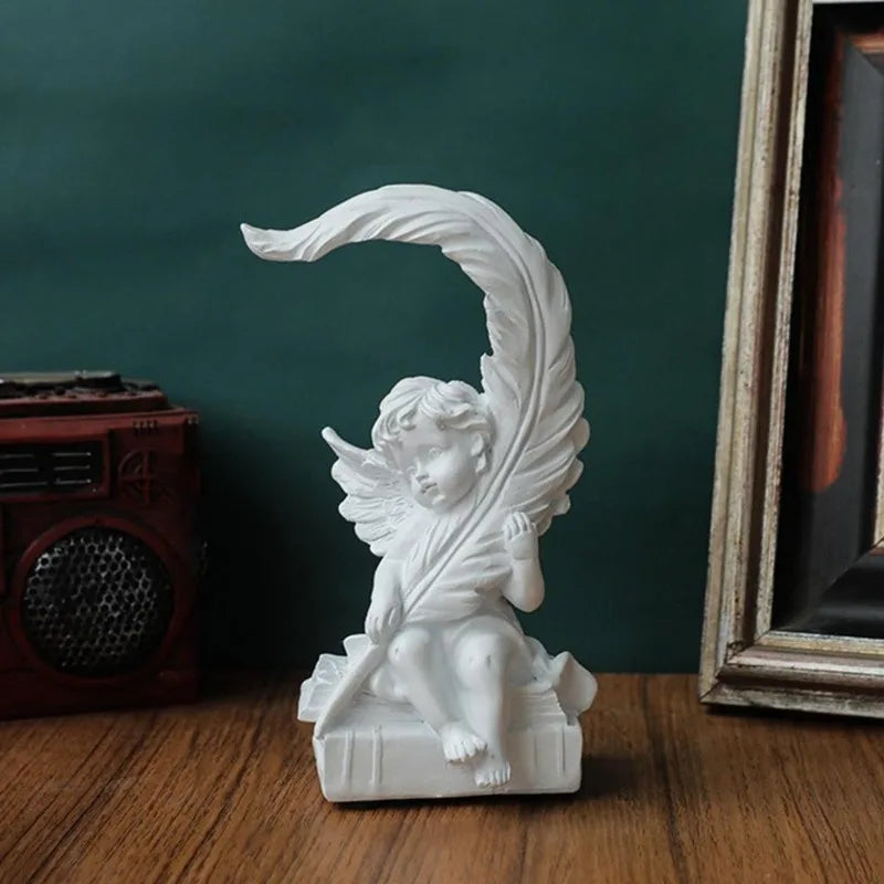 Romantic Feather Angel Ornament Living Room Desktop Cupid Decoration Qme