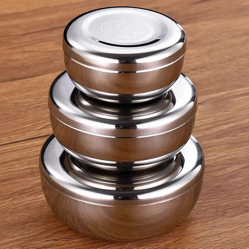Stainless Steel Bowl Korean Big Cooked Rice Cover Single Layer Qme