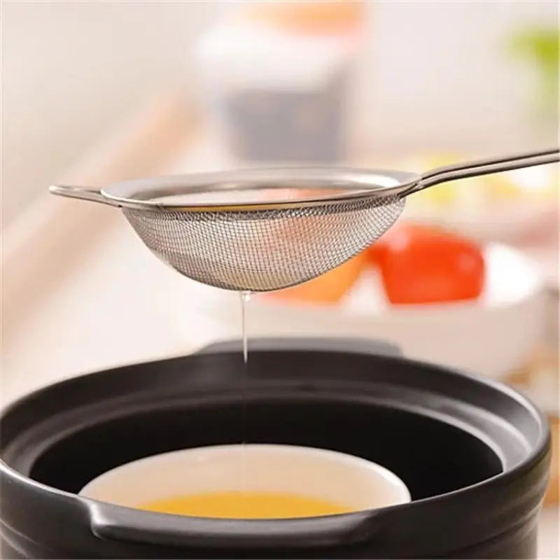 3Pcs Multi-purpose Mesh Filter Strainer For Baking With Handle Flour Sieve Sifter Baking Accessories Easy To Filter Kitchen Tool Qme
