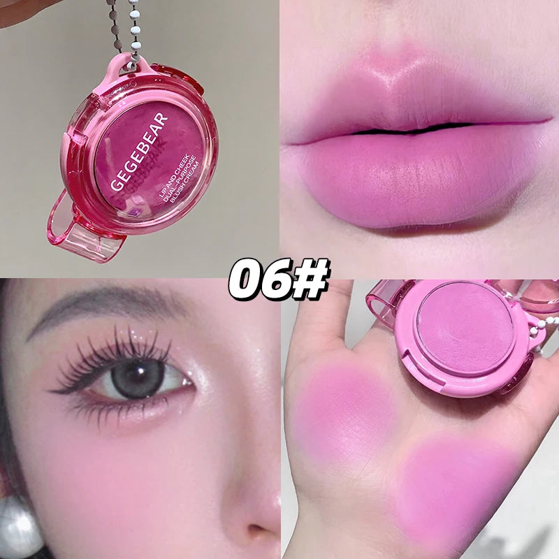 Gege Bear Multi-use Matte Blush Cream Dual Purpose Lip Cheek Tint Qme GX2075-06