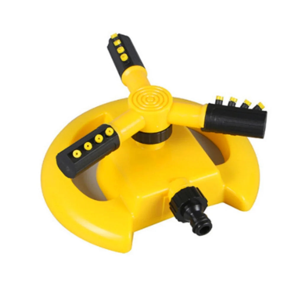 360 Degree Automatic Rotation Lawn Water Sprinkler Garden Grass Watering Irrigation Tool Quick Connecting Water-saving Nozzle Qme yellow