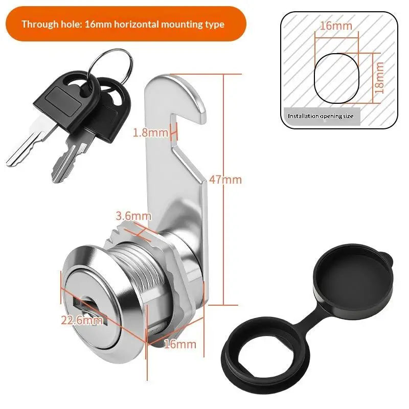 Zinc Alloy Cam Lock Waterproof Cover Cabinet Drawer Mailbox Latch 2 Qme A7