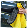 Car Towel Grayish Yellow Double Sided Car Washing Towel Water Absorption Cleaning Cloth Professional Thicken Drying Towel Qme 30x60
