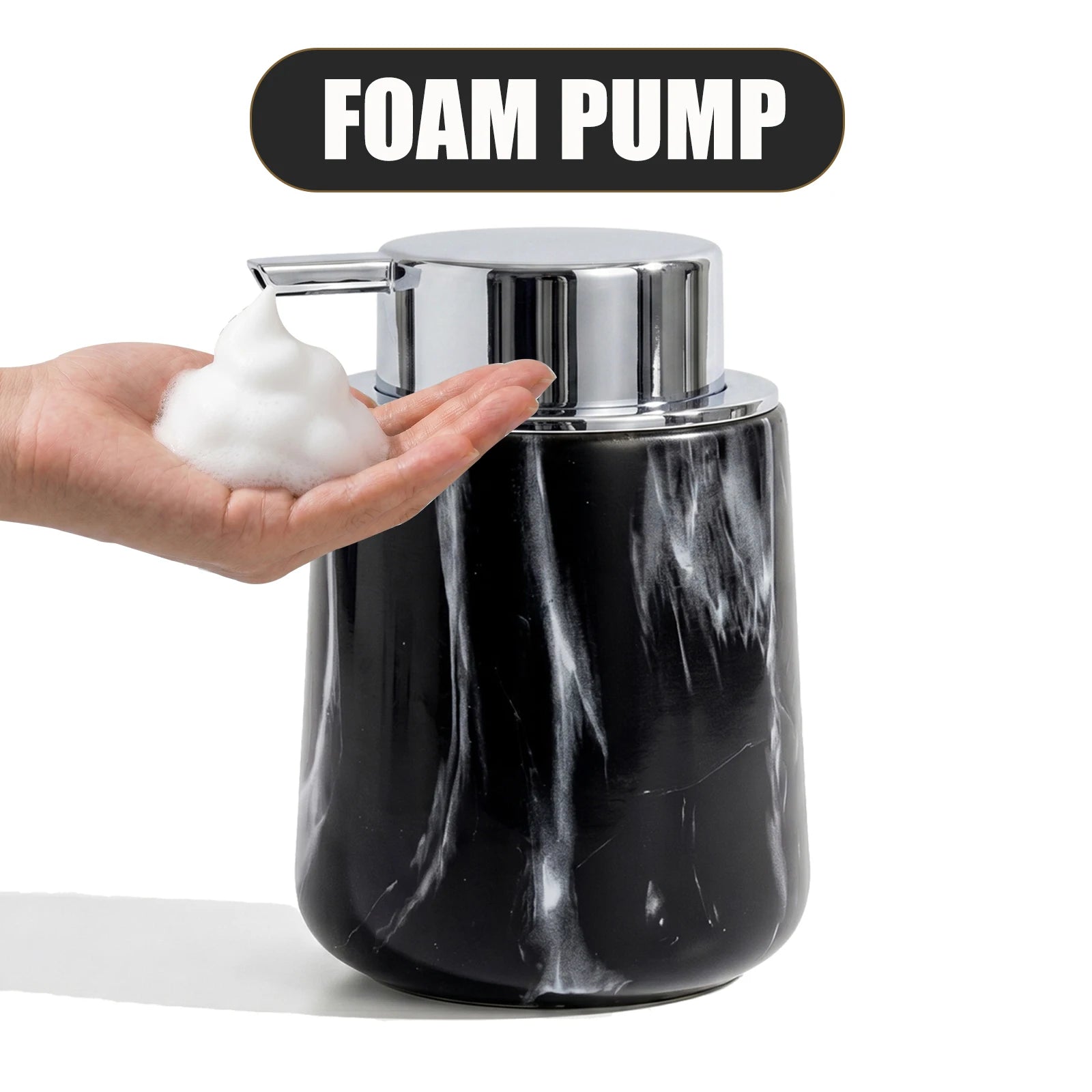 Luxury Marble Pattern Foaming Soap Dispenser Refillable Hand Soap Pump Bottle for Bathroom Kitchen Hand Washer Container Home Qme silver