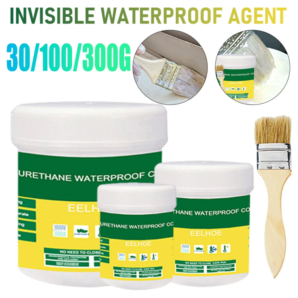 Transparent Waterproof Agent With Brush Coating Sealant Agent 30/100/300g Polyurethane Glue For Home For Roof Bathroom Qme