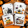 100Pcs Halloween Cartoon Bat Skeleton Transparent Packaging Bags,Suitable for Storing Candy At Parties,Halloween,carnival Nights Qme 100pcs 13x10cm