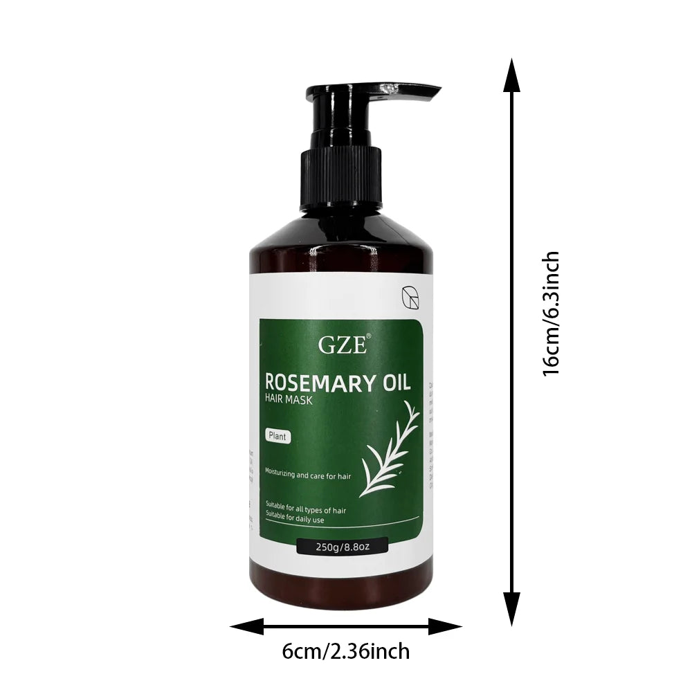GZE Rosemary Oil Hair Mask for Scalp Health & Shine - Deep Cleansing Treatment to Revitalize Dry, Damaged Hair for Frizz Control Qme