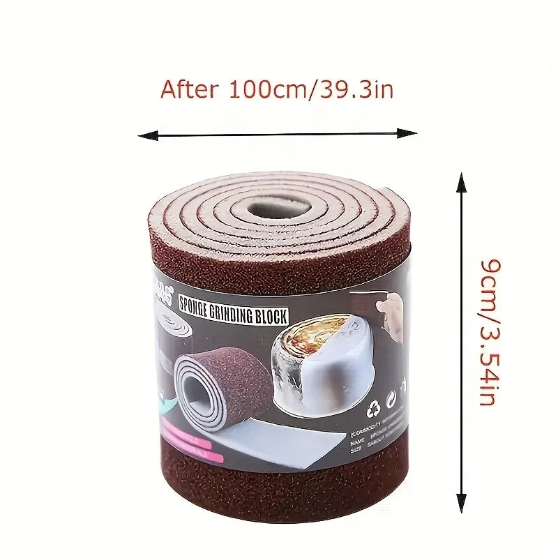 1 Roll, Emery Sponge Wipe, Pot Bottom Cleaning Descaling Sponge, Pot Sponge Brush, Iron Rust Removal Sponge, Cleaning Tool Qme