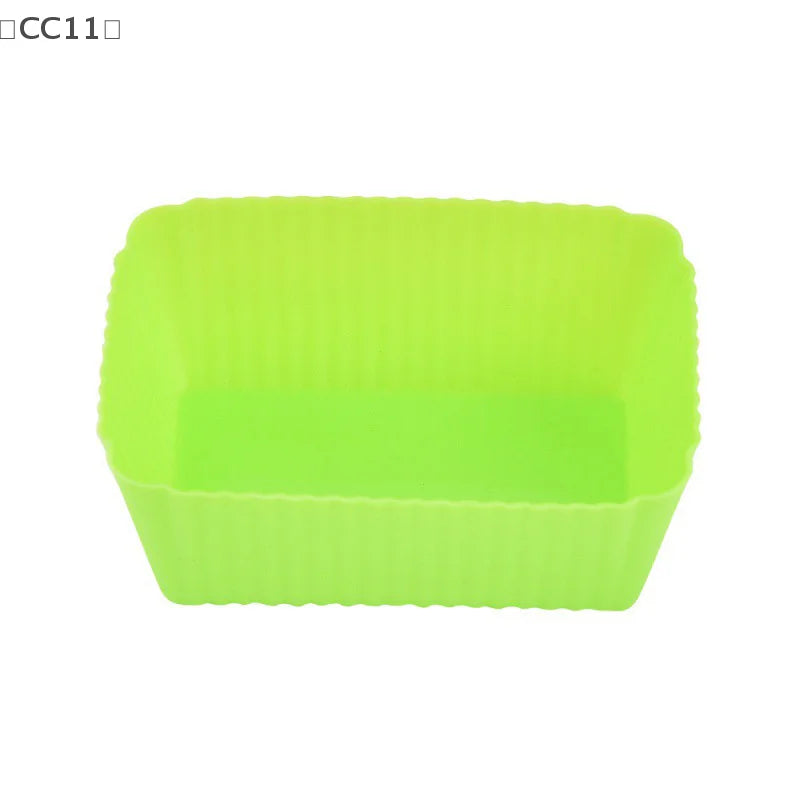 CC115 Silicone Cake Mold Rectang Muffin Cupcake Baking Molds Reusable Qme