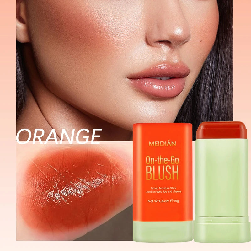 Durable Waterproof Powder Blusher Stick Vibrant Multi Options Rich Qme ORANGE