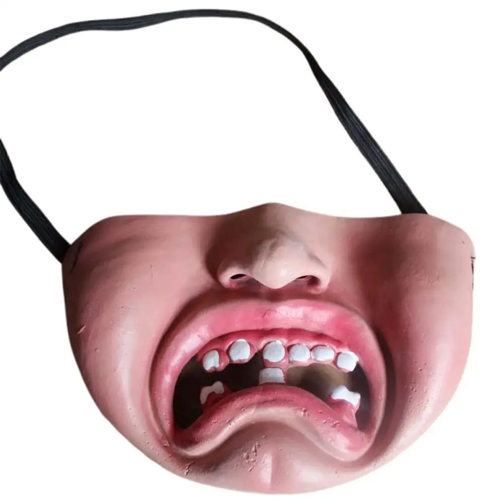 Latex Half Face Masks Humorous Elastic Band Horrible Scary Cosplay Qme F