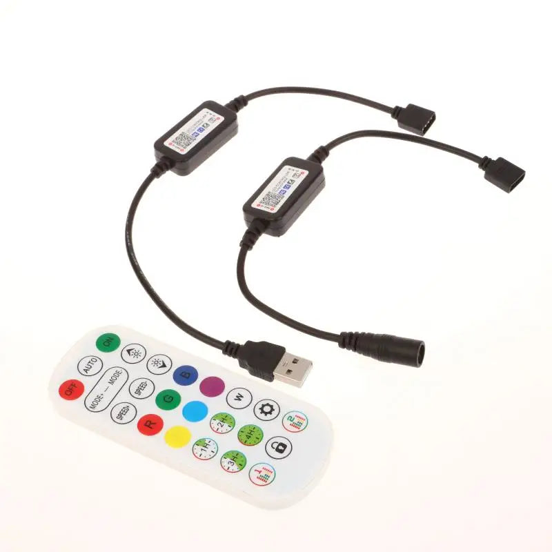 RGB Colorful LED Light Strip Connector APP Control DC USB 5V-24V Qme