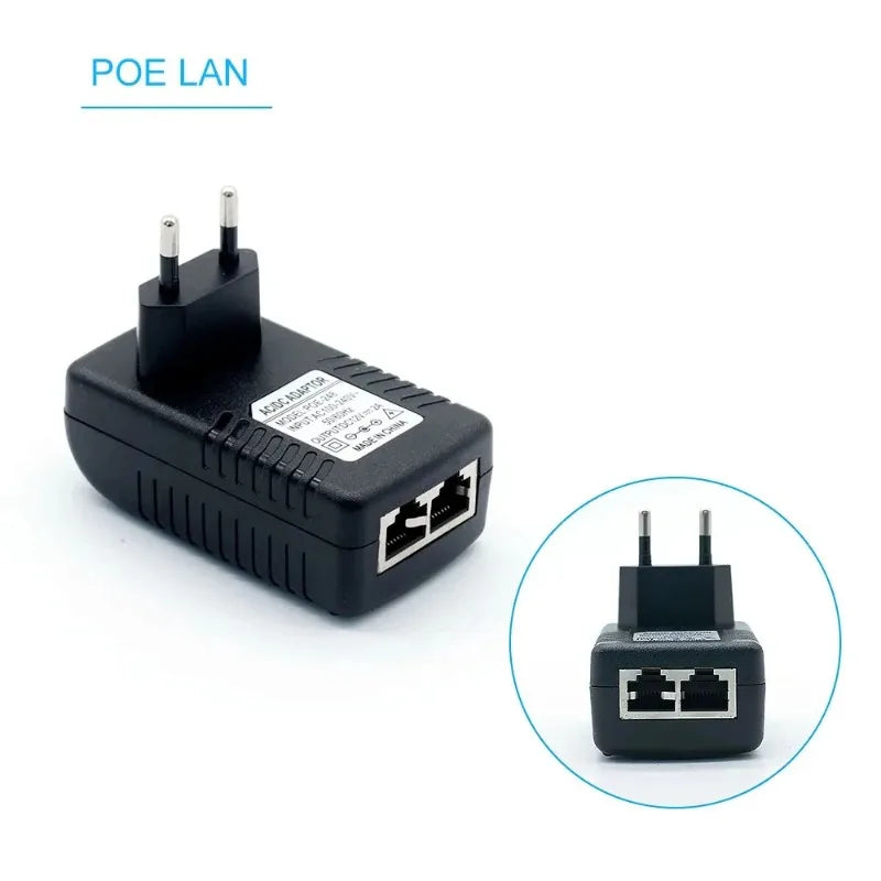 1PCS POE Power Adapter US/EU Plug 48V0.5A Fast/Gigabit Ethernet for AP Wireless Bridge Communication Power Supply Qme