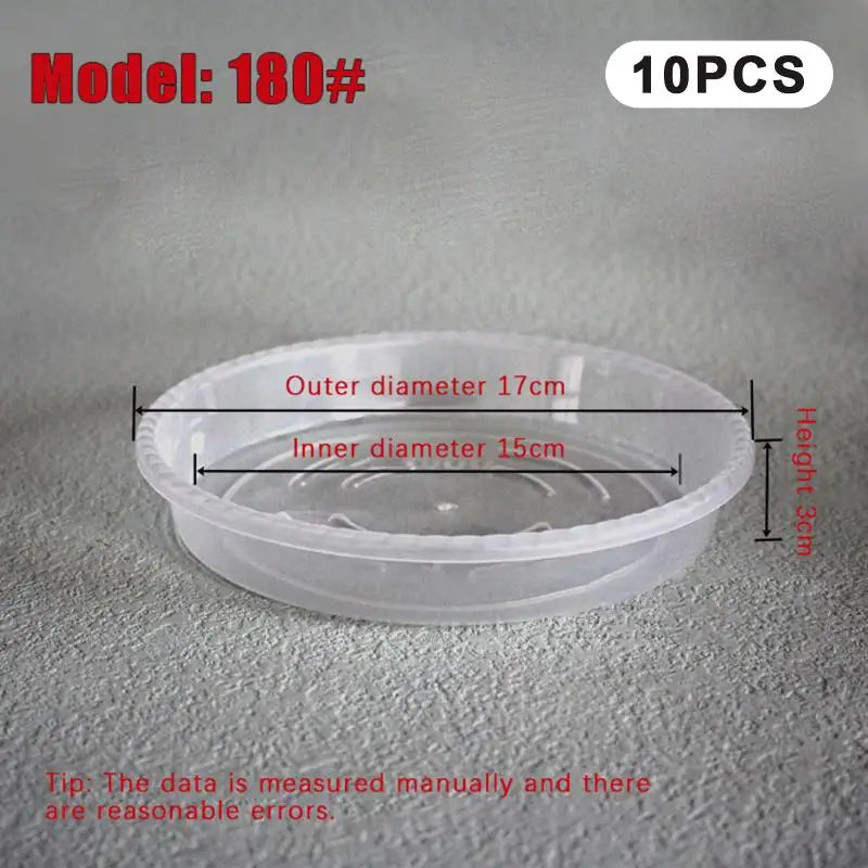 10pcs New Round Flower Pot Tray Clear Desktop Plant Saucer Plastic Trash Storage Flower Pot Base Qme A4