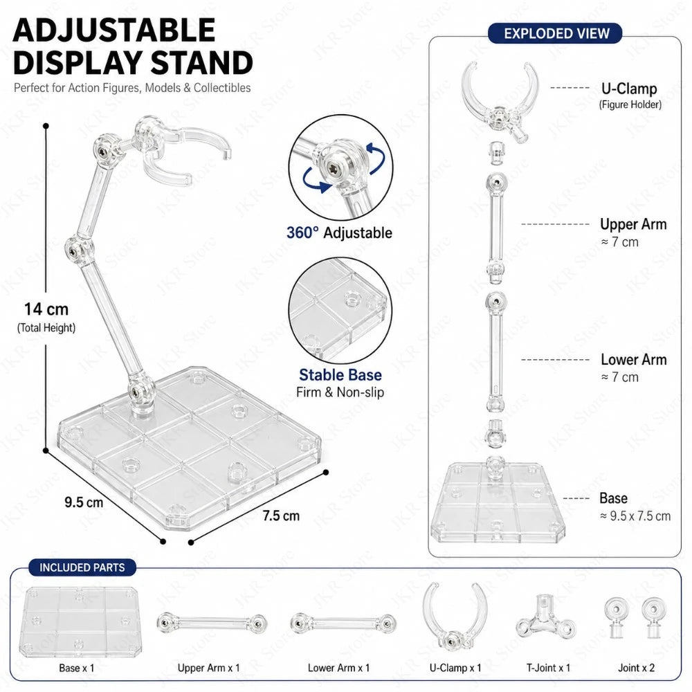 1/3/5/10Pcs Transparent Acrylic Action Figure Stand Detachable Display Base For Toy Doll Desktop Collection Shelf Accessories Qme