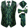 Luxury Gold Mens Suit Vest Red Blue Green Yellow Waistcoat Tie Bowtie Qme 0025-0586 XXXL
