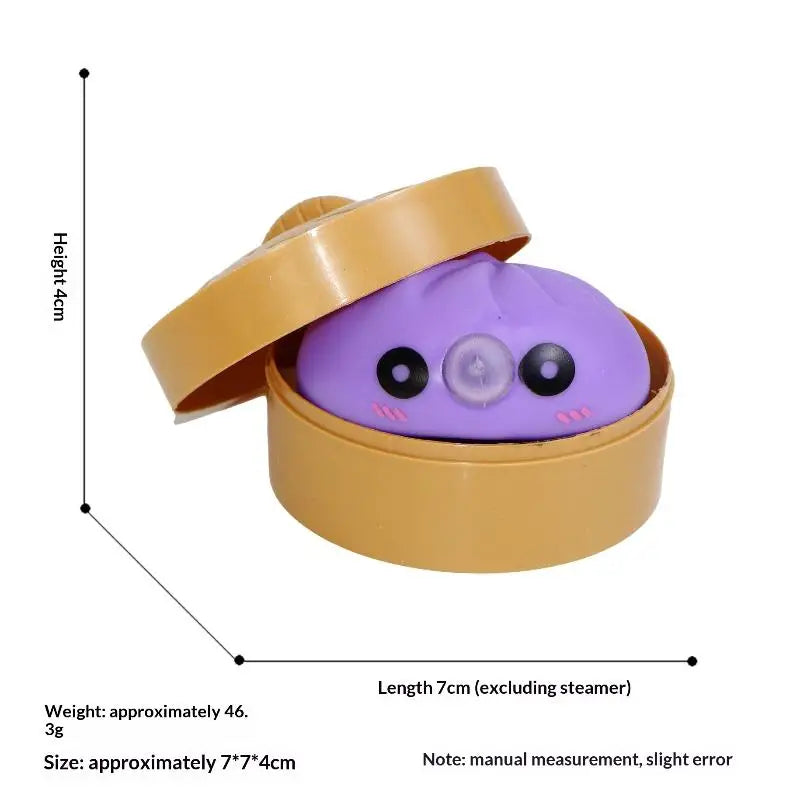 Cute Bubble-blowing Squeeze Bun Steamer Basket Toy Squishy Dumpling Qme Purple