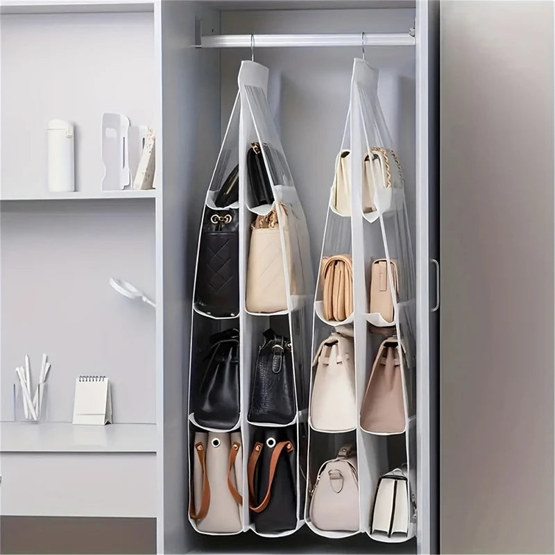 Oxford Cloth Handbag Storage Bag Family Closet Bedroom Black Hanging Qme