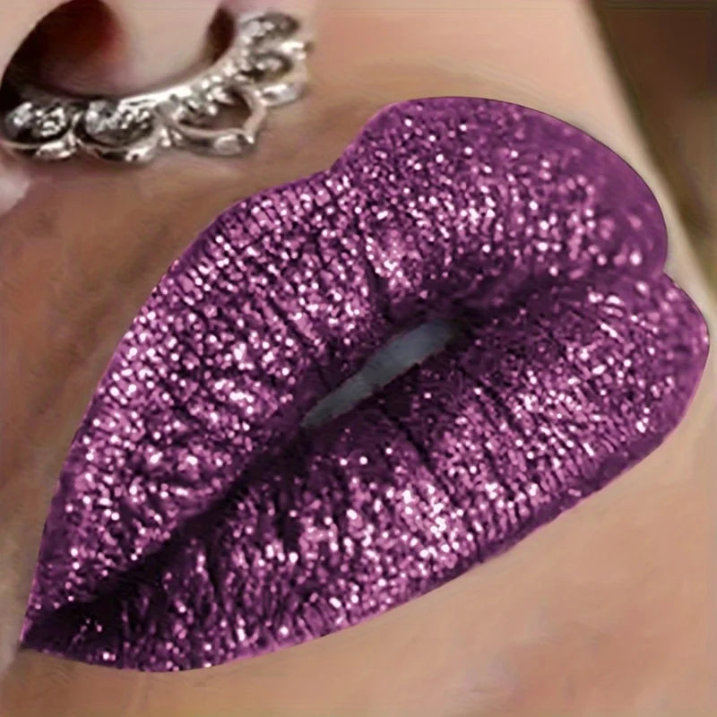 Shimmering Lip Gloss High-pigment Smudge-resistant Brown Purple Red Qme 09