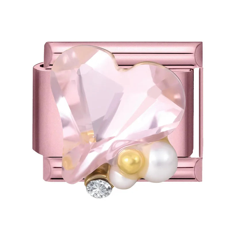 Wholeasle Shiny Round Zircon Bow Beautiful Stars Italian Charm Links