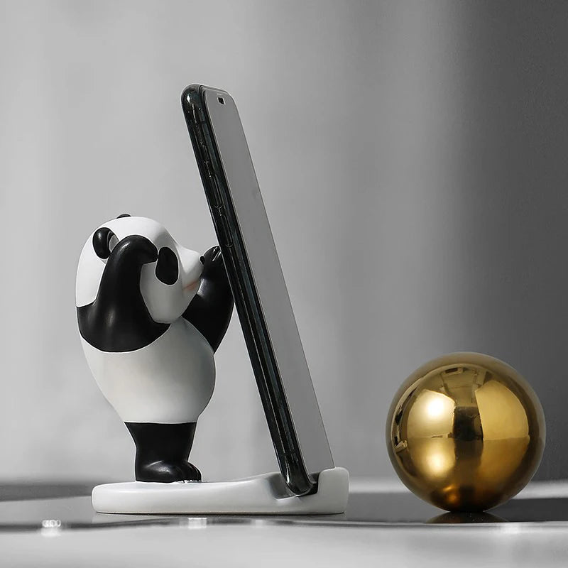 Cute Creative Panda Figurines Interior Universal Cell Mobile Phone Qme
