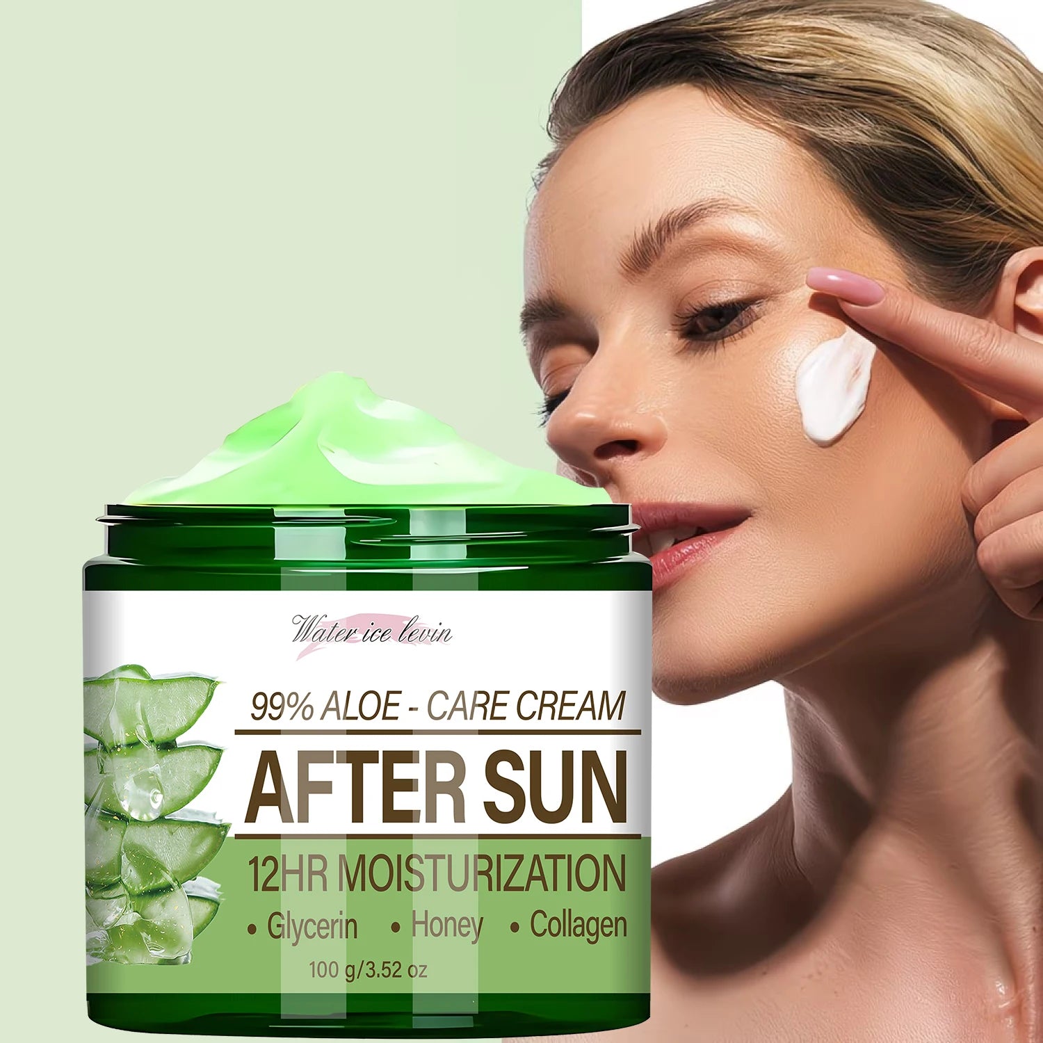 99% Aloe Vera After Sun Cream, 12HR Moisturizing with Collagen & Glycerin Qme