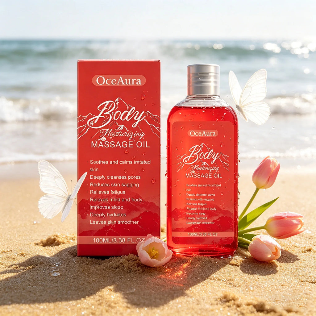 OceAura Collagen Body Oil Relax Muscles Anti Sagging Firm Skin Elasticity Boost Relieves Fatigue Moisturizing Body Massage Oil Qme