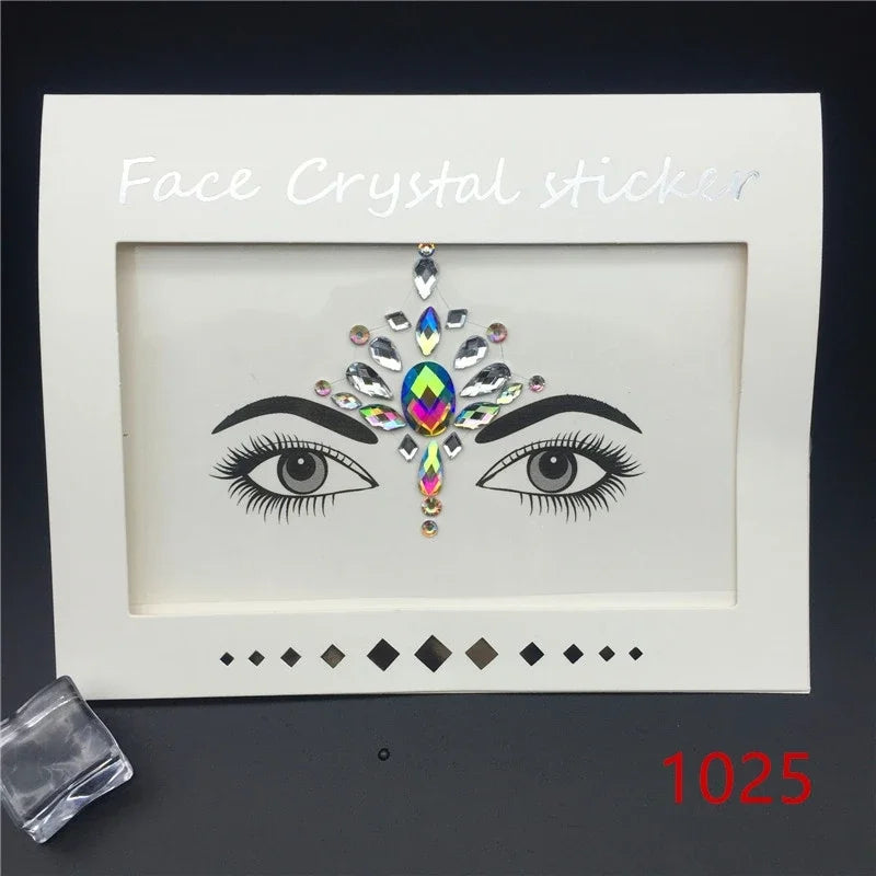 Face Gems Rhinestone Temporary Tattoo Jewels Festival Party Body Eyes Glitter Stickers Flash Mermaid Temporary Tattoos Sticker Qme 1025