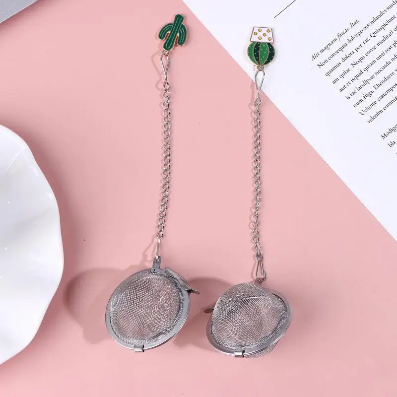 Stainless Steel Tea Infuser Butterfly Bee Heart Plant Chain Filter Qme A3