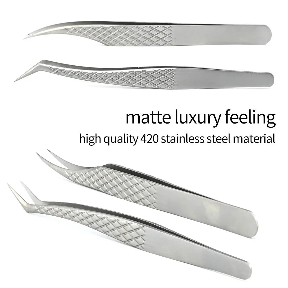 Eyelash Extension Tweezer Volume Precise Luxury Diamond Grip 420 Qme