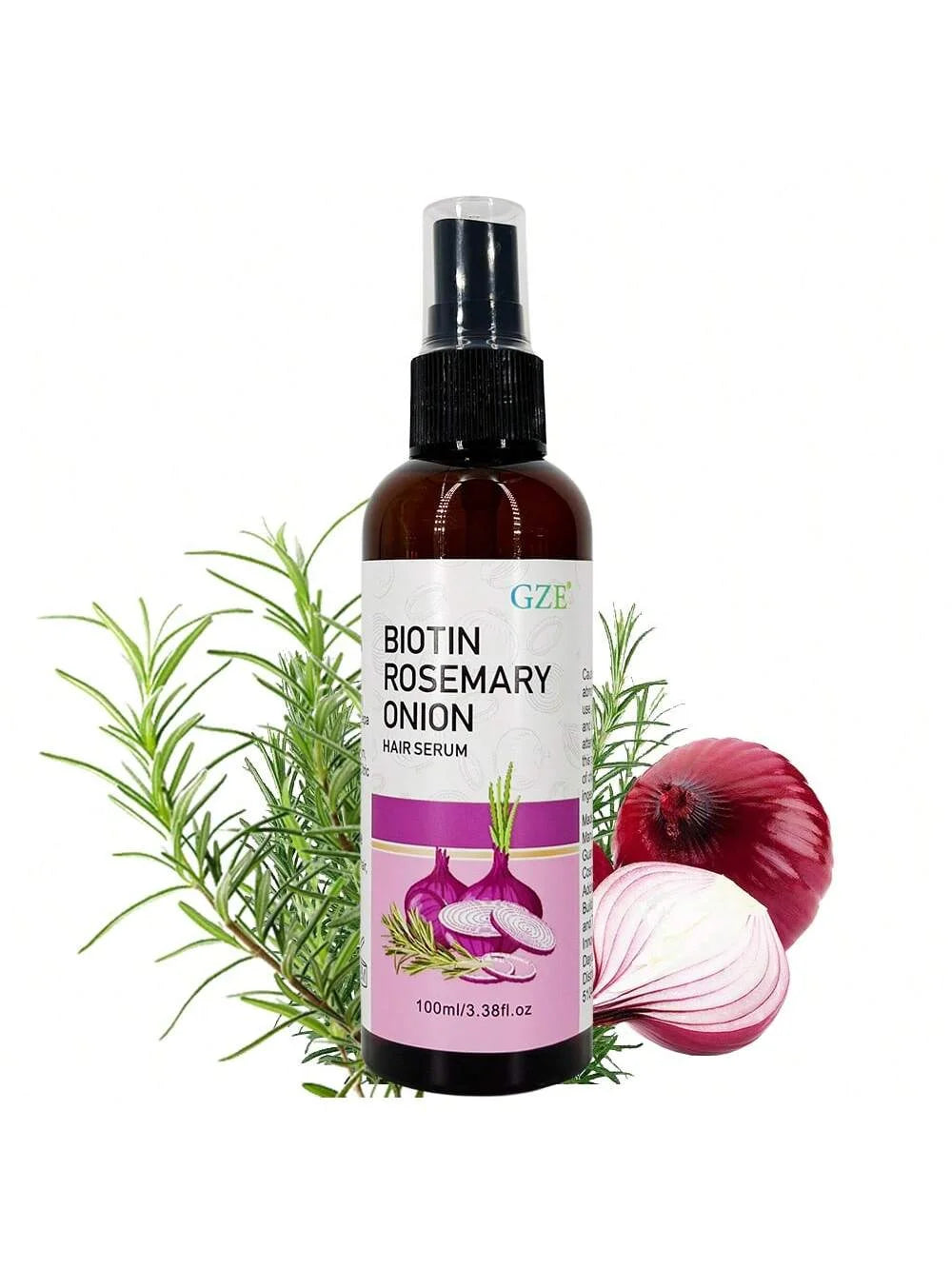 GZE Biotin Rosemary Onion Hair Serum Moisturizing Hair Serum Strong Hair Heat Protection Anti-Breakage For Dry And Damaged Hair Qme Biotin Rosemary