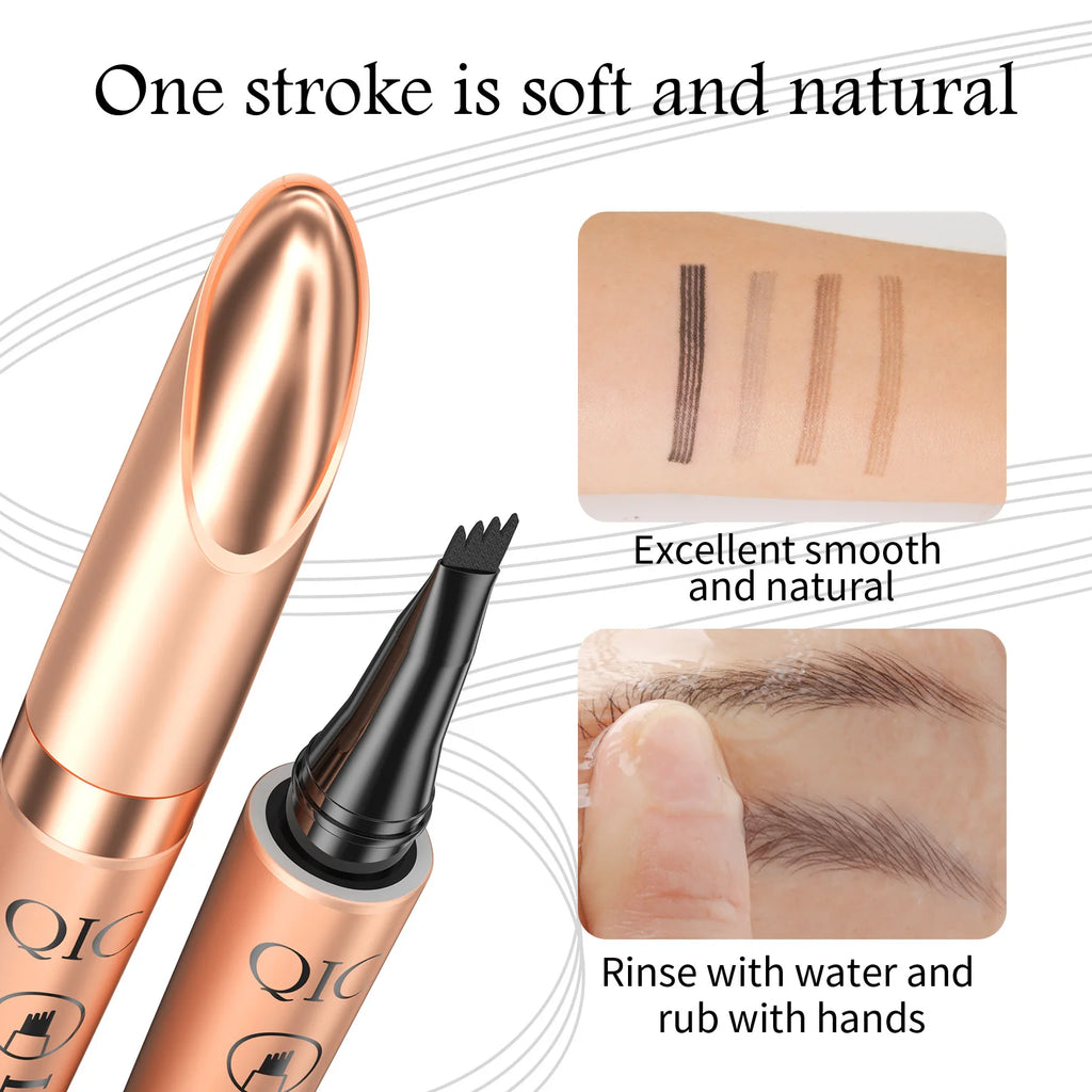 4 Tips Eyebrow Pen Waterproof Anti-smudge Long Lasting Liquid Brow 4 Colors Microblading Natural Wild Eyebrow Makeup Qme