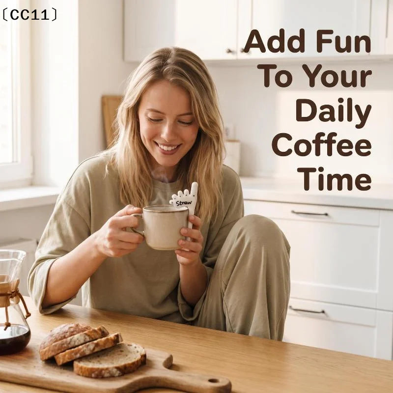 Ceramic Thumb Straw Foot Creative Coffee Cup Drinking Funny Cute Qme