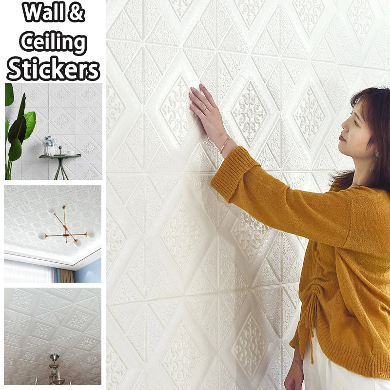 3D Soft Foam Material Wallpaper Self Adhesive Waterproof Moisture Qme