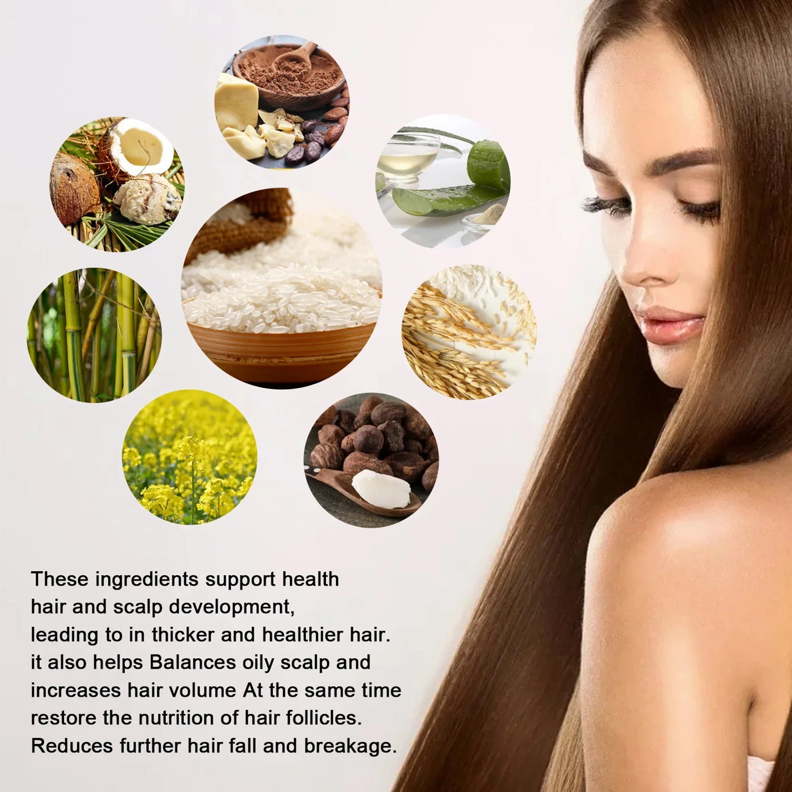 Rice Shampoo Fermented Rice Water Essence Works for All Hair Types Natural Ingredients & Handmade for Hair Growth Hair Qme