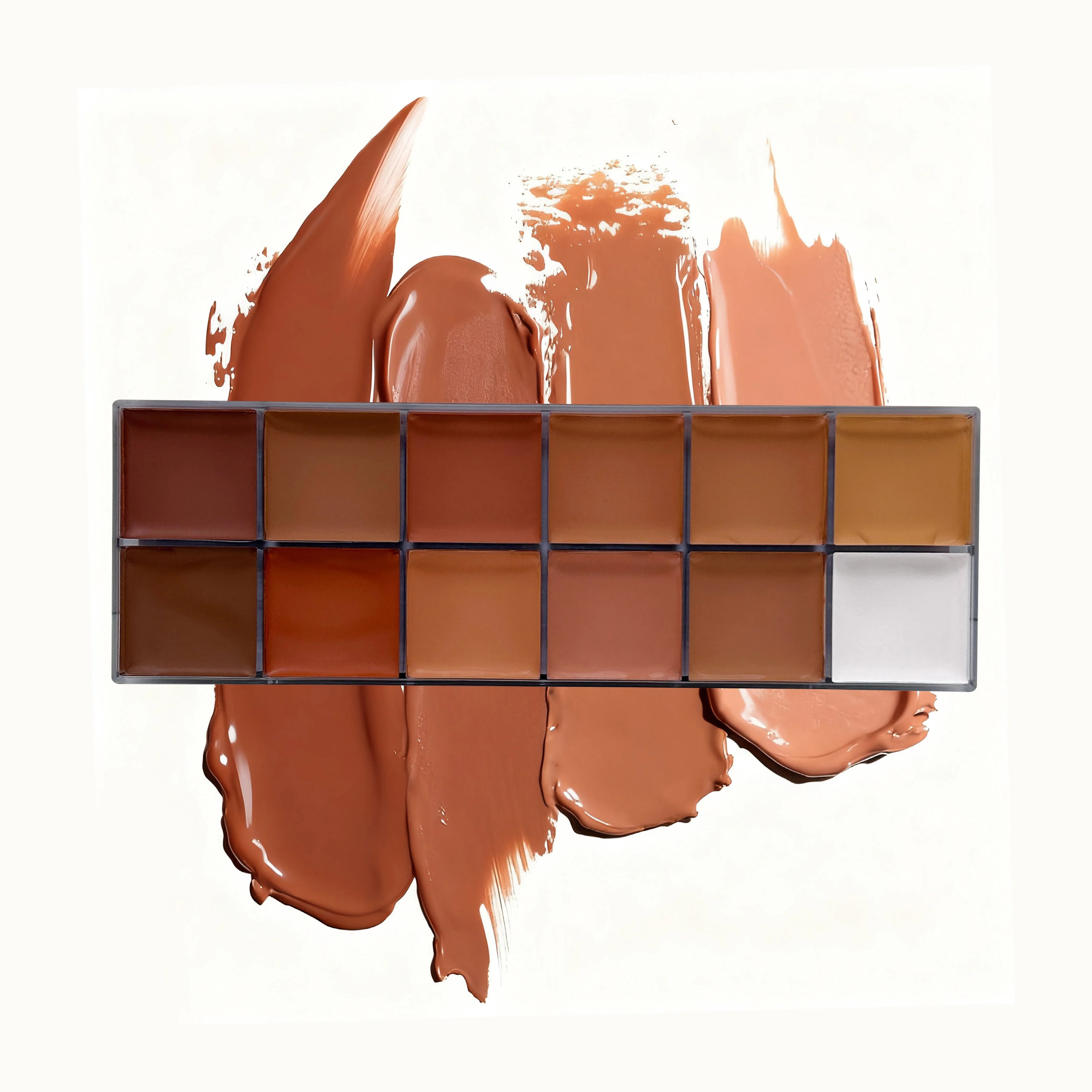12 Color Concealer Dark Skin Waterproof Full Cover Foundation Make-Up Beauty Makeup Face Makeup Sunscreen Powder Blusher Eye Qme