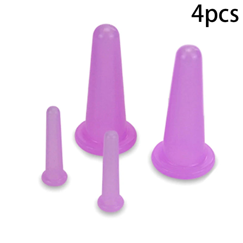 Silicone Cupping Massage Vacuum Cups Facial Neck Eye Body Supporting Qme Purple