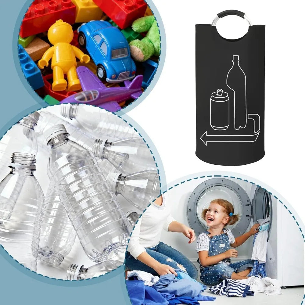 Large Bottle Recycling Bag Aluminum Handle Oxford Cloth Portable Qme