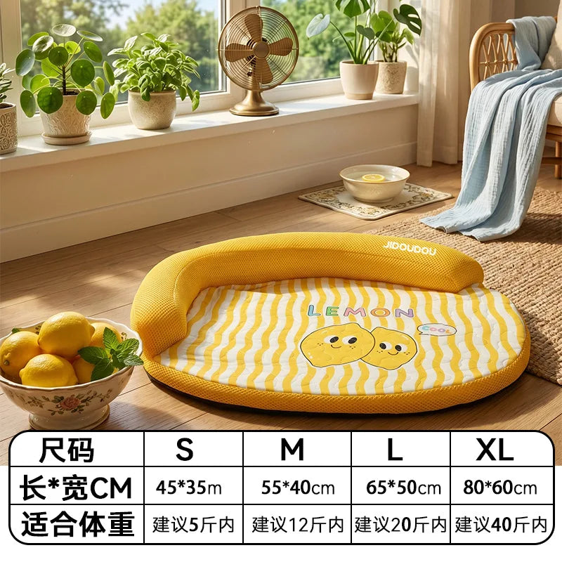 A 1Piece Pet Cooling Sofa Bed For Spring Summer, Breathable Removable Washable Bed Mat For Small Medium Dogs And Cats Rest Qme