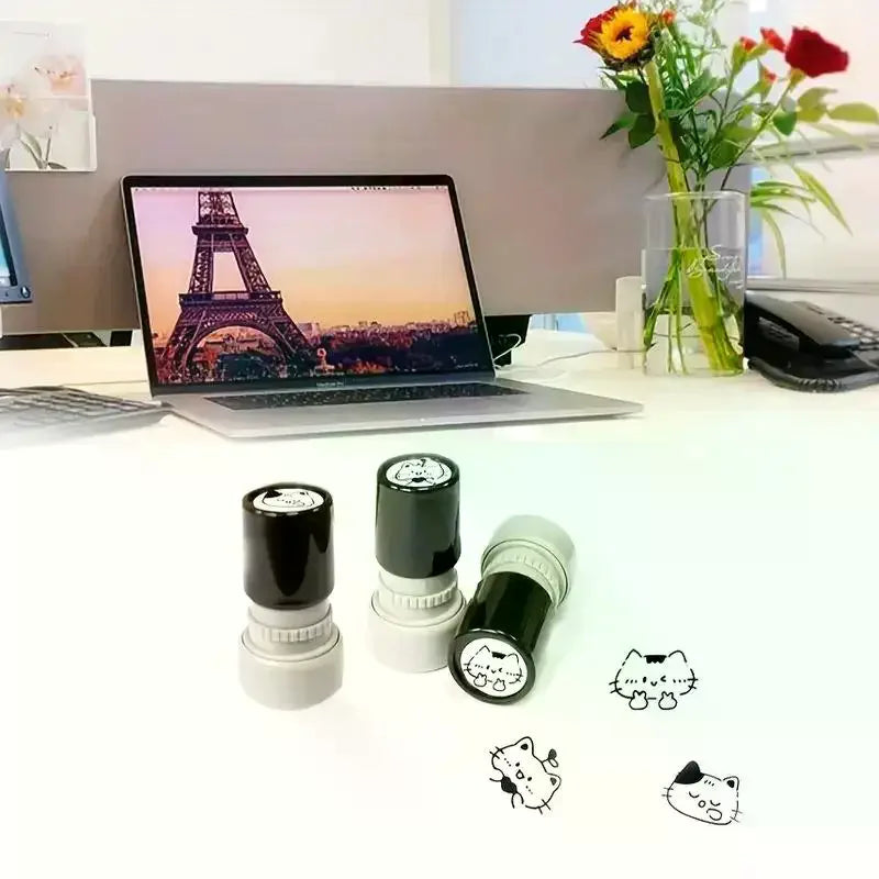 Cute Cartoon Black Kitten Stamp Lovely Shape Journal Stamps DIY Scrapbooking Decoration Collage Signets For Your Choice Qme