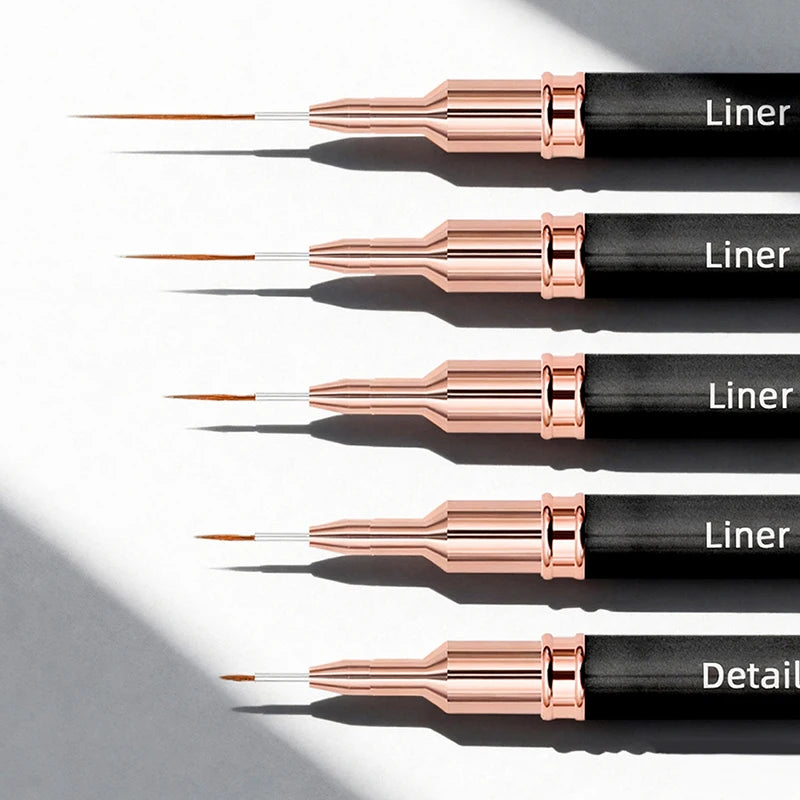 Nail Art Liner Brushes Sizes Painting Design Pen 4 8 12 20 Drawing Qme