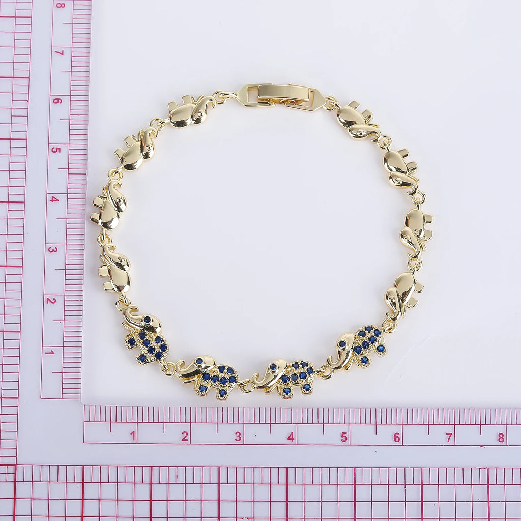 Personalized Animal Elephant Bracelet Copper Inlaid Zirconia Adjustable Bracelet For Woman Party Birthday Gift For Daily Wear Qme