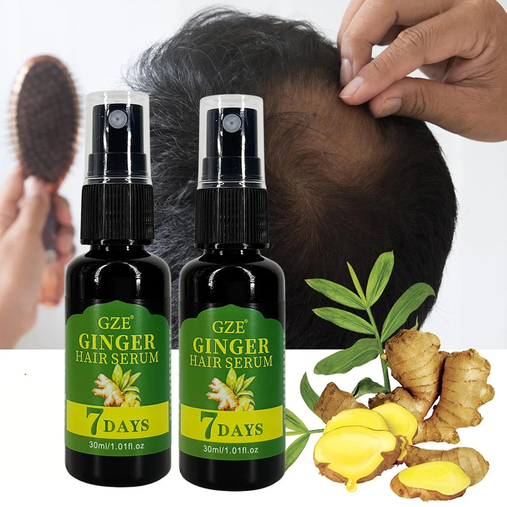 2 Pack GZE Ginger Hair Serum 7 Days Moisturizing Strong Hair Qme