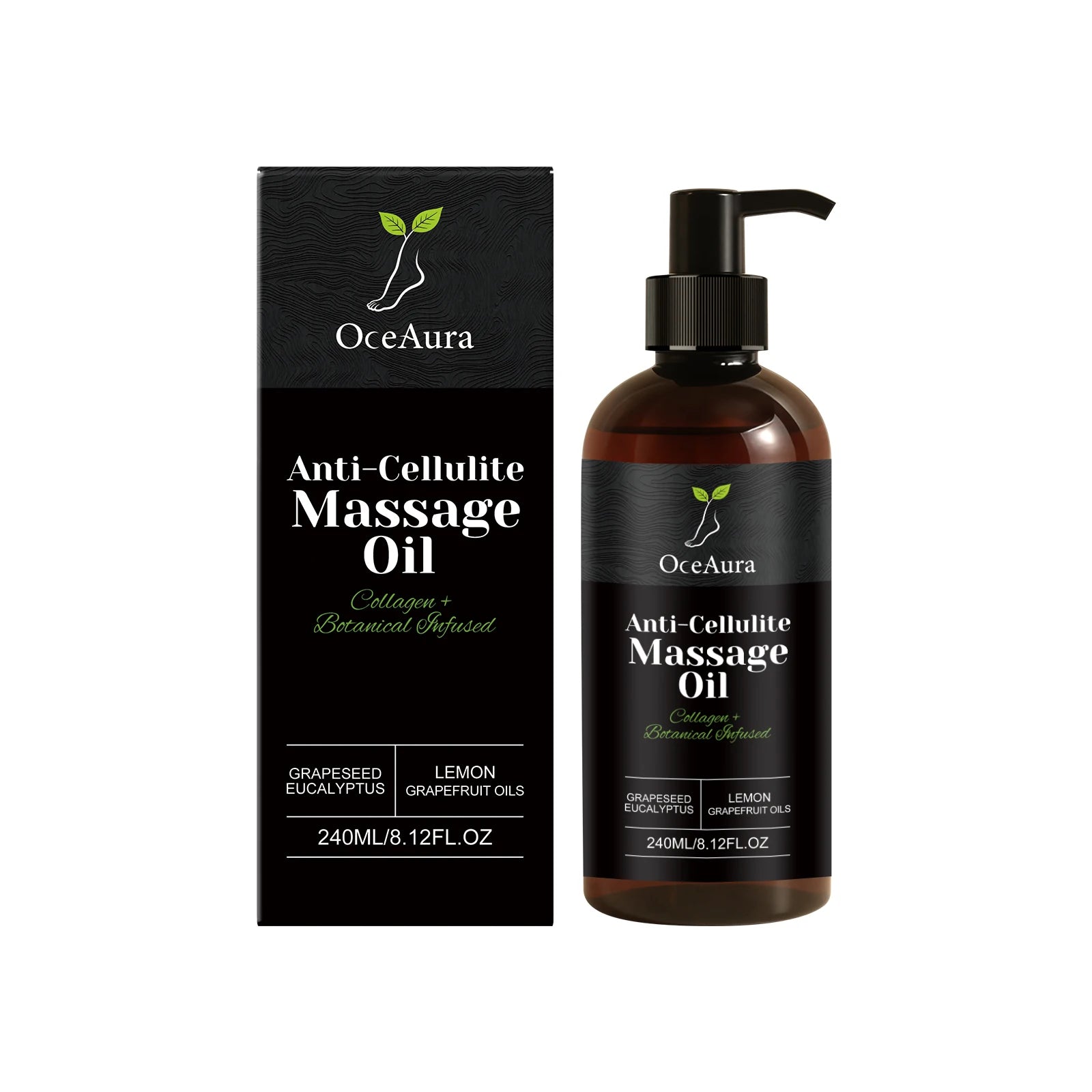 Oceaura Anti-cellulite Massage Oil Fast Absorbing Skin Firming Qme 240ml