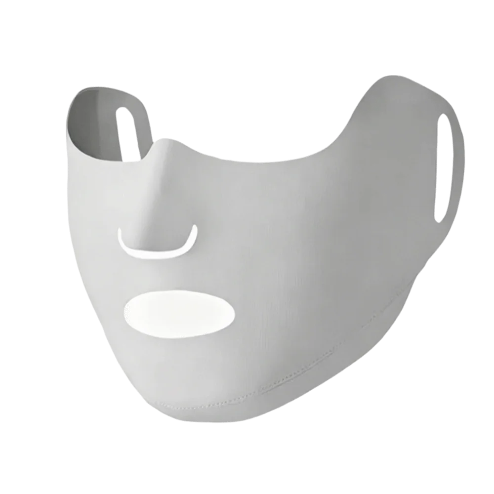 Open Nose Breathable Kids Full Face Mask Mouth Ear-mounted Sport Jaw Qme Light Grey Half